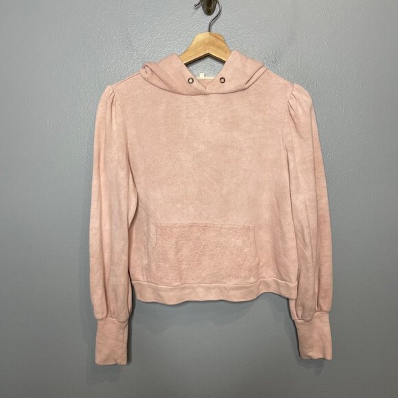 LOVESHACKFANCY linette hooded sweatshirt in pink size XS - Picture 2 of 8